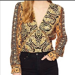 NWT Free People Wild & Free Crop Blouse Size Med